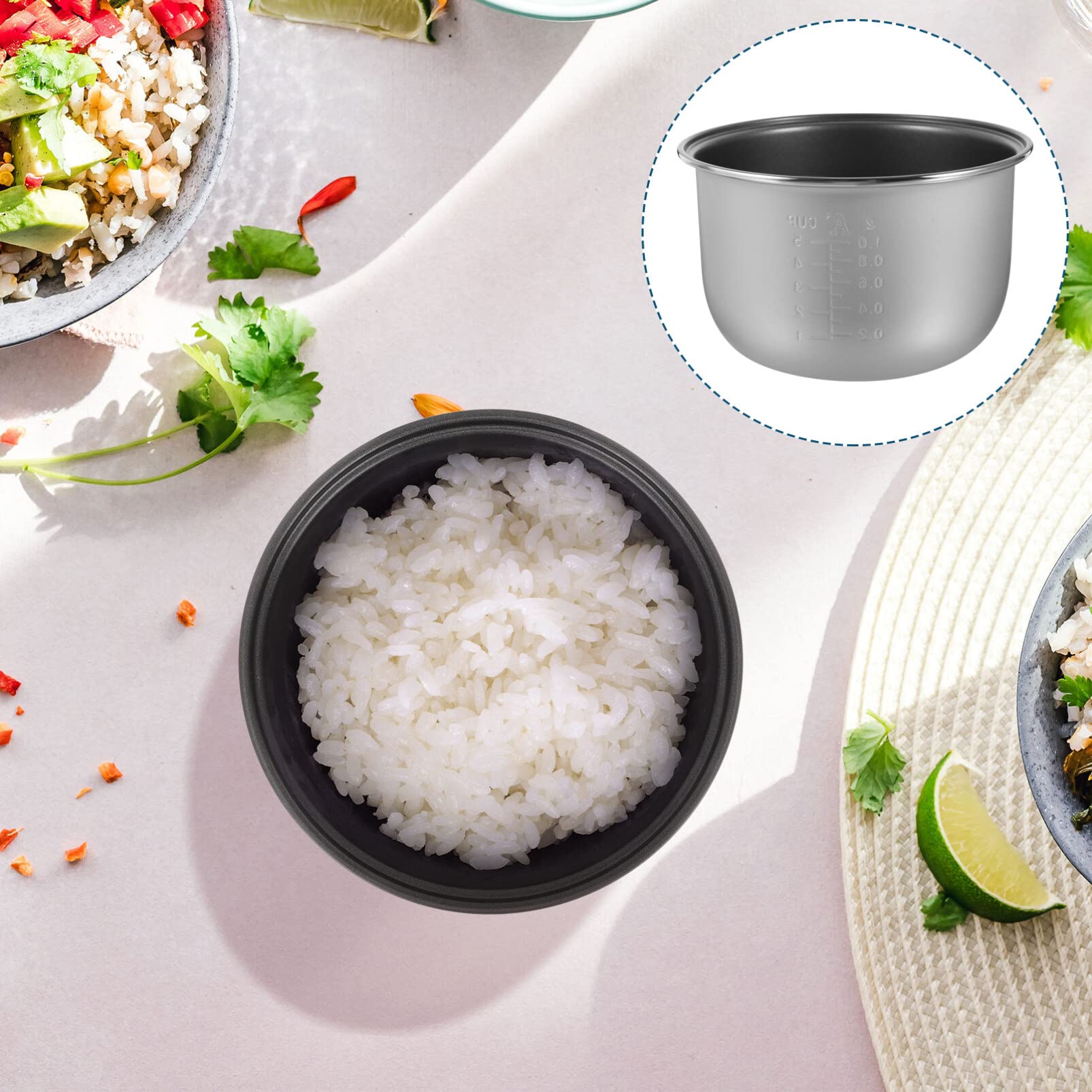 Cabilock 2L Kitchen Inner Cooking Pot Non-stick Inner Pot Universal Inner Pot Rice Cooker Supply Nonstick Cooking Pot Inner, Silvery