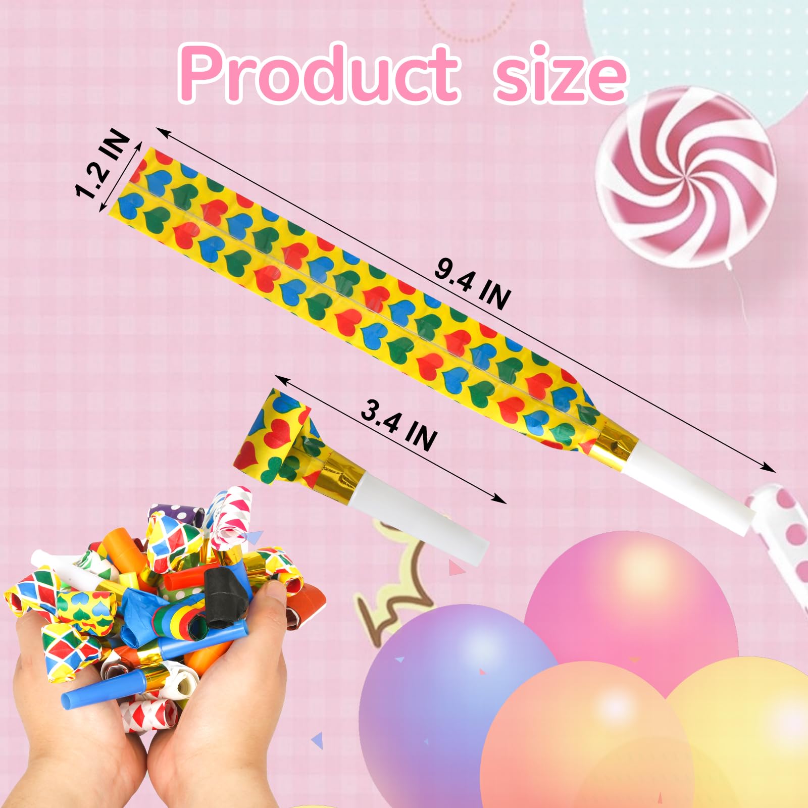 Chshhuao 50 Pcs Party Blower, Funny Party Blowouts Blow Horns Birthday Party Whistles New Years Party Noisemakers Whistles Party Blowouts Party Favors