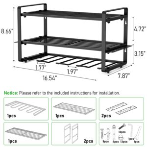 Socpuro Power Tool Organizer Wall Mounted, 3 Layers Heavy Duty Metal Tool Shelf, Garage Drill Tool Holder Utility Storage Rack for Handheld & Power Tools