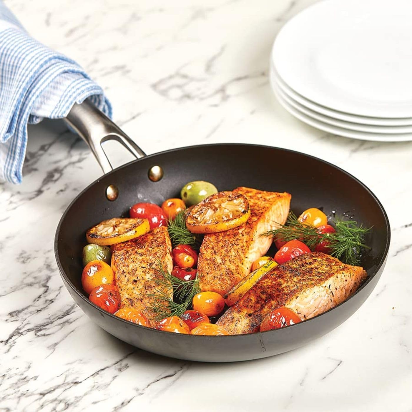 Emeril Everyday 8" (No Lid) Forever Fry Pan with Triple-Layer Non Stick Coating, Dishwasher Safe, Oven Safe up to 500 Degrees