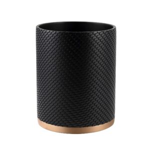 allure home creation amal resin wastebasket black with brushed gold finish