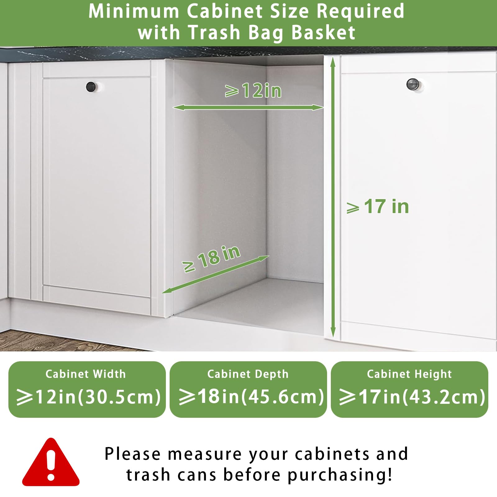 Haootadiy Pull Out Trash Can Under Cabinet, Under Sink Trash Can Sliding Under Mount Kitchen Trash Can for 7-11 Gallon/28-44 Qt Trash Cans (Trash Can Not Included)