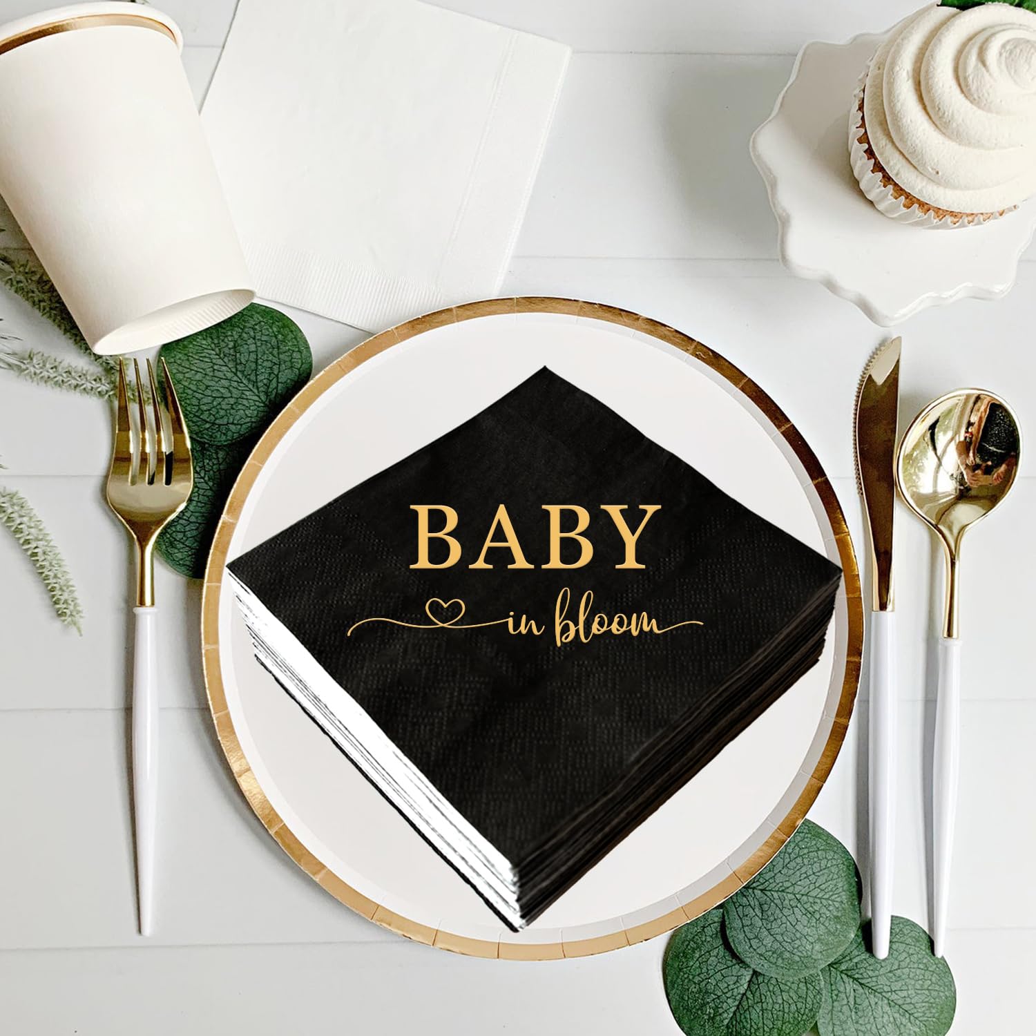 Let The Adventure Begin Cocktail Napkins, Pack of 50 Paper Disposable Napkins for Wedding Pregnancy Announcement Baby Shower Bachelorette Engagement Bridal Shower Graduation, 3-Ply