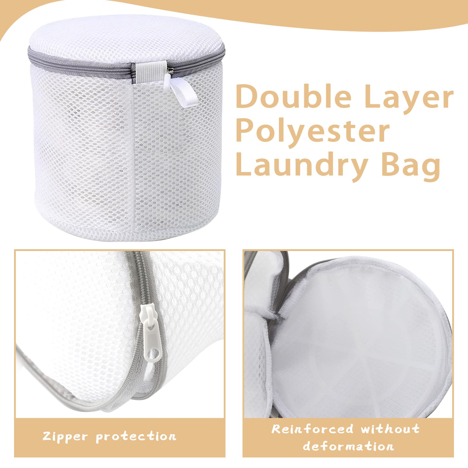 3 PCS Lingerie Bags for Washing Delicates, Bra Washing Bags for Laundry Washing Machine, Underwear Washing Bag, Bra Washer Protector, Grey