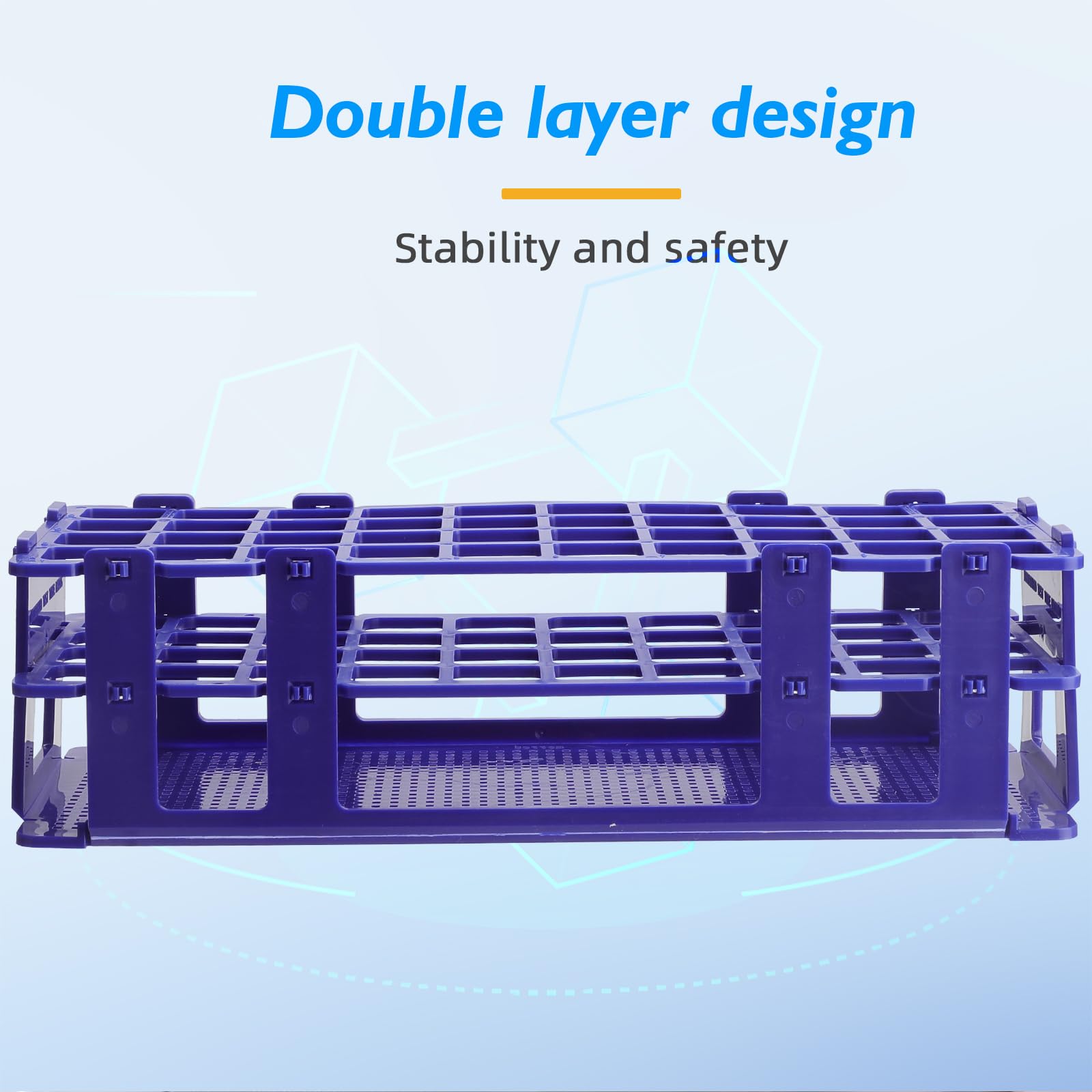 faruijie Test Tube Rack - 5pcs Plastic Test Tube Holder,40 Holes Lab Test Tube Rack,Detachable Tube Rack,20mm Large Centrifuge Tube Rack