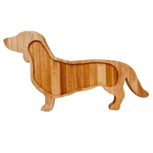 bantlou funny charcuterie board dachshund dog shape serving board bamboo cheese tray platter servers 0.8”ultra-thick cheese board for parties and unique gift