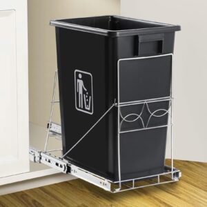 haootadiy pull out trash can under cabinet, under sink trash can sliding under mount kitchen trash can for 7-11 gallon/28-44 qt trash cans (trash can not included)