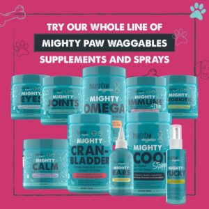 Mighty Paw Waggables Cran-Bladder (Made in The USA) | Cranberry Supplement for Dogs, Cranberry Chews for Urinary Tract Health. Kidney, & Bladder Support. Antioxidant Immune Health (120 Count)