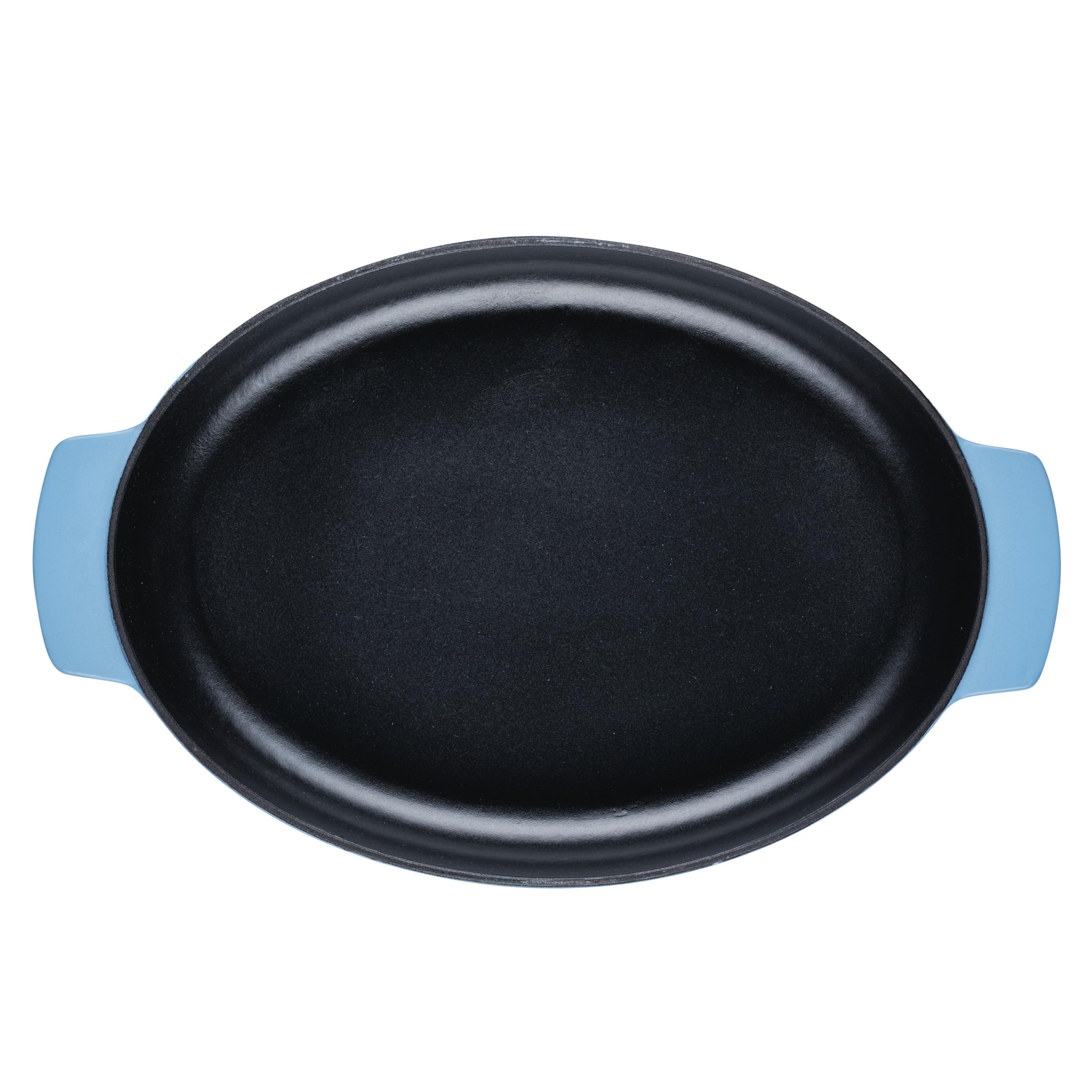 KitchenAid Enameled Cast Iron Au Gratin Oval Roasting Pan, 2.5 Quart, Blue Velvet