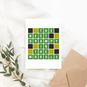 MoltDesigns Wordle For Grampy Card - The Best Grampy In The Wordle - Grampy Gift Wordle - Wordle Themed Fathers Day Card - Wordle Lover Card - Word Game - Birthday Grampy Card - Fathers Day Idea Gift