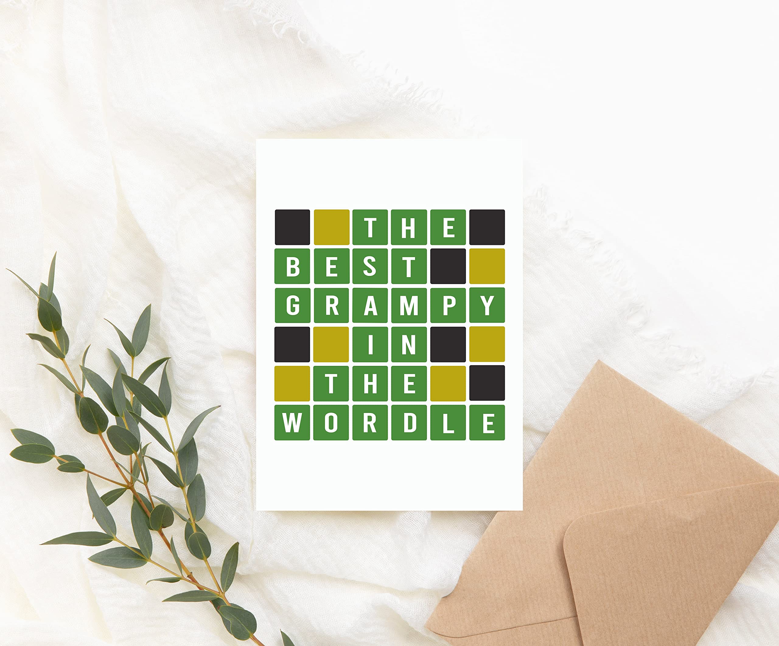 MoltDesigns Wordle For Grampy Card - The Best Grampy In The Wordle - Grampy Gift Wordle - Wordle Themed Fathers Day Card - Wordle Lover Card - Word Game - Birthday Grampy Card - Fathers Day Idea Gift