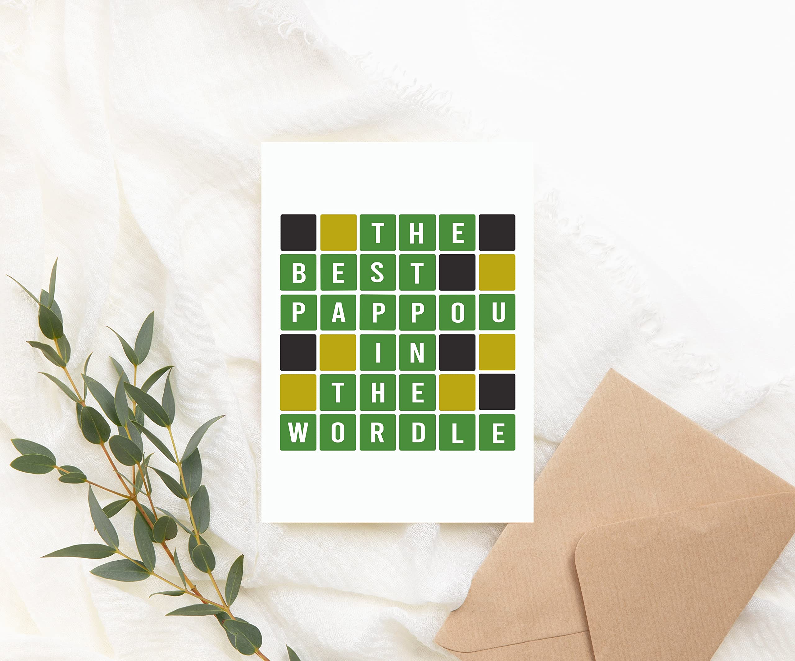 MoltDesigns Wordle For Pappou Card - The Best Pappou In The Wordle - Pappou Gift Wordle - Wordle Themed Fathers Day Card - Wordle Lover Card - Word Game - Birthday Pappou Card - Fathers Day Idea Gift