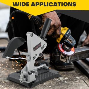 Acymner Angle Grinder Stand Grinder Holder | 45 Degree Clamp Angle Grinder Holder Bracket with Slide Handle Cast Iron Base for 100-125mm Angle Grinder