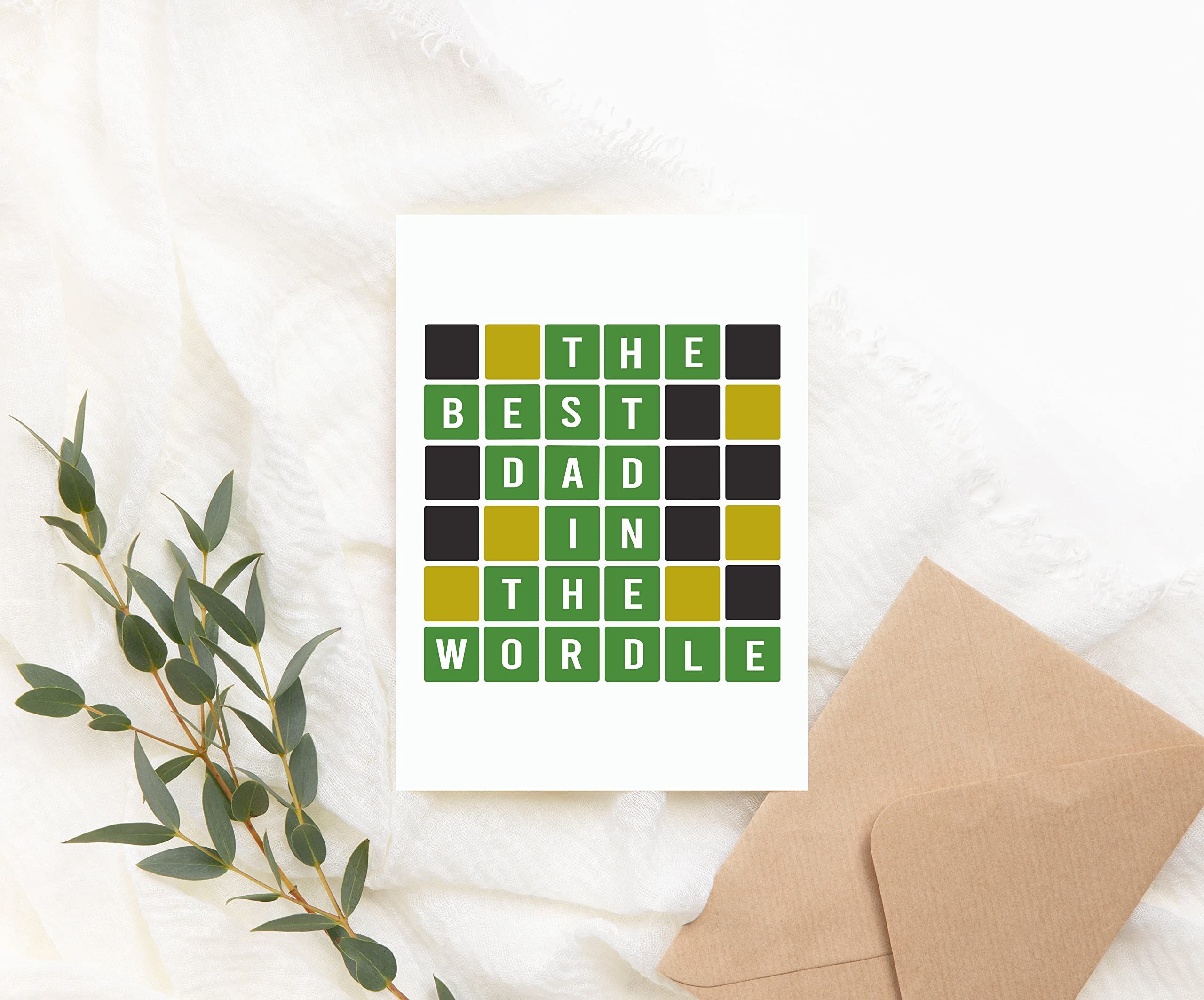 MoltDesigns Wordle For Dad Card - The Best Dad In The Wordle - Dad Gift Wordle - Wordle Themed Fathers Day Card - Wordle Lover Card - Word Game - Birthday Dad Card - Fathers Day Idea Gift