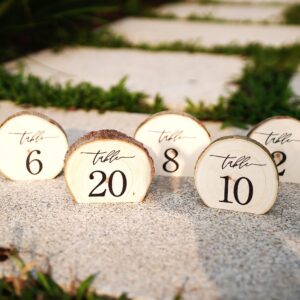 Rainbow Pana Wooden Table Numbers, 1-20 Wedding Table Numbers, Table Numbers 1-20 Perfect for Centerpiece, Wedding Reception, Decoration, Party, Anniversary