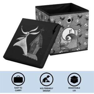 Idea Nuova Nightmare Before Christmas Collapsible Storage Cube with removable Lid, 10" Wx10 Hx10 D