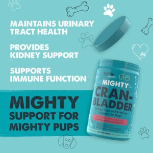 Mighty Paw Waggables Cran-Bladder (Made in The USA) | Cranberry Supplement for Dogs, Cranberry Chews for Urinary Tract Health. Kidney, & Bladder Support. Antioxidant Immune Health (120 Count)