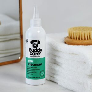 Buddycare Dog Ear Cleanser Soothing Ear Cleaning Solution for Dogs | Naturally Derived Ingredients With Aloe Vera (200ml)