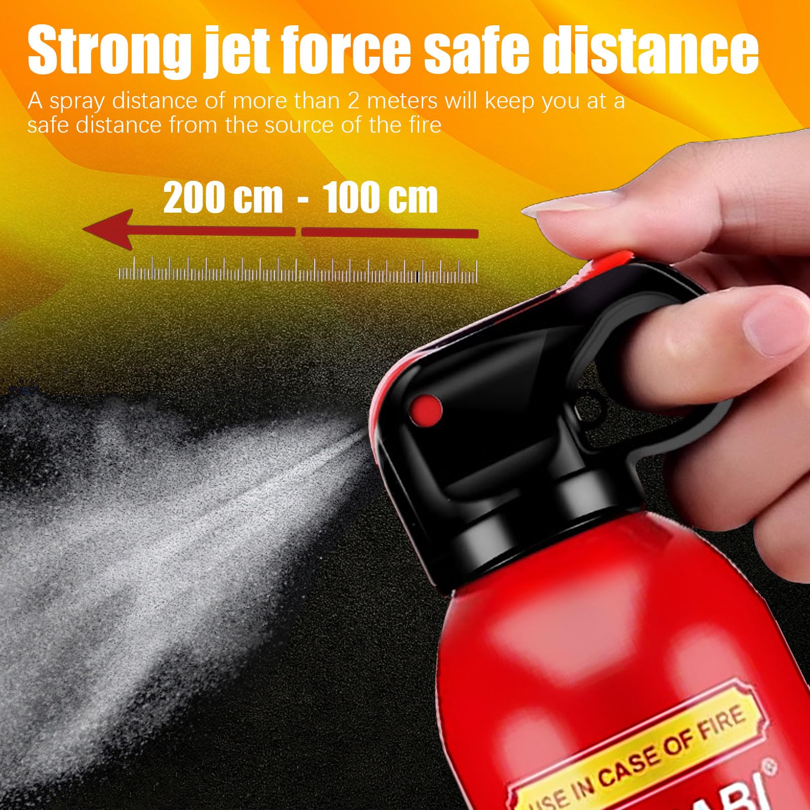 FIOZABI Portable Fire Extinguisher Spray With Bracket Can Prevent Re-Ignition,Best Suitable for The House/Car/Truck/Boat/Kitchen/Home Fire Extinguishers Fire Type A/B/C/K 620ml (4 PACK)