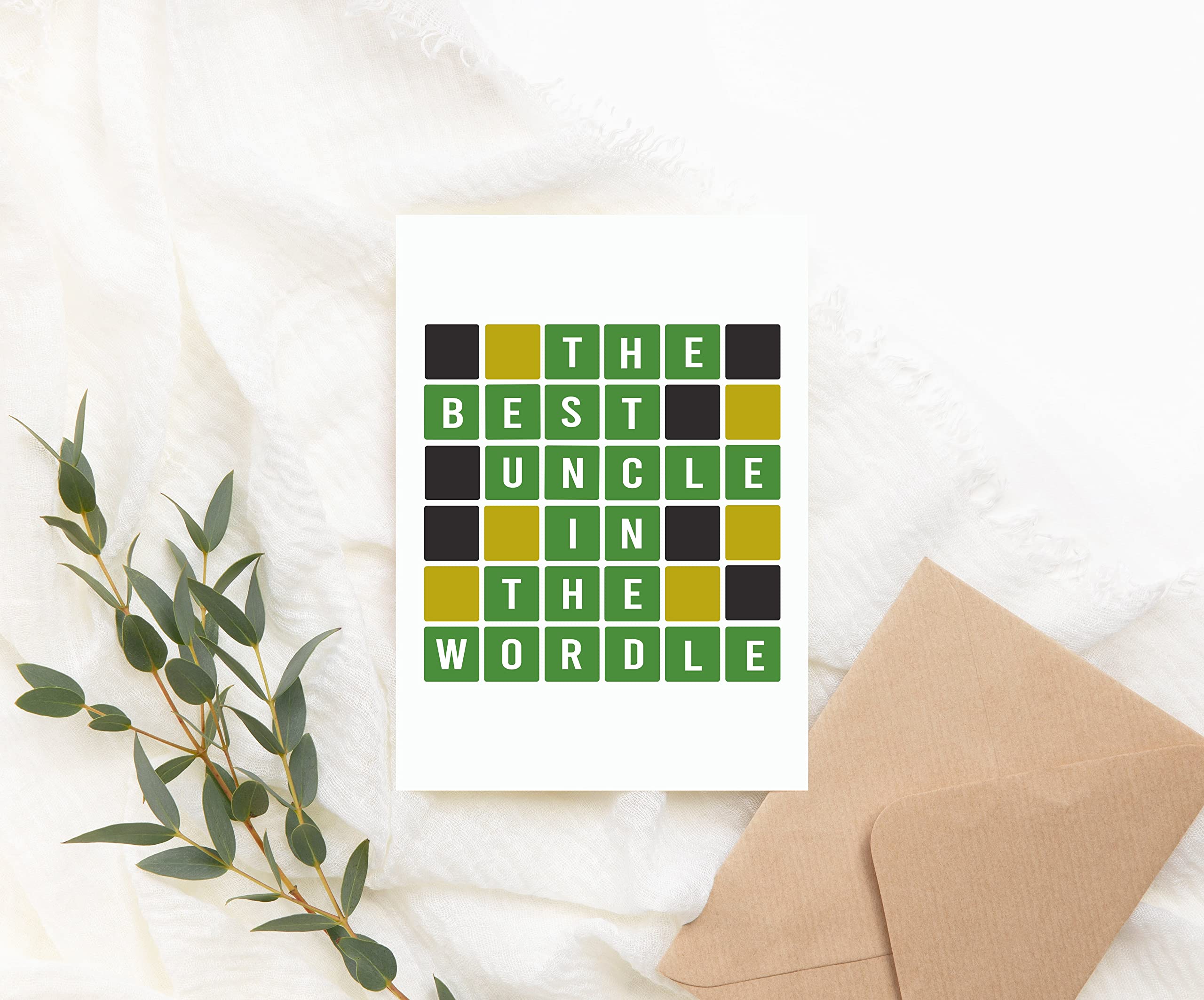 MoltDesigns Wordle For Uncle Card - The Best Uncle In The Wordle - Uncle Gift Wordle - Wordle Themed Fathers Day Card - Wordle Lover Card - Word Game - Birthday Uncle Card - Fathers Day Idea Gift