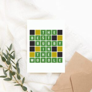 MoltDesigns Wordle For Bubby Card - The Best Bubby In The Wordle - Bubby Gift Wordle - Wordle Themed Fathers Day Card - Wordle Lover Card - Word Game - Birthday Bubby Card - Fathers Day Idea Gift