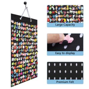 PACMAXI Shoe Charms Organizer, Hanging Shoe Charm Holder with 224 Holes, Shoe Decoration Shoe Charms Display, Wall Mounted Display Holder for Shoe Charms(Shoe Charms Not Included) (Black)