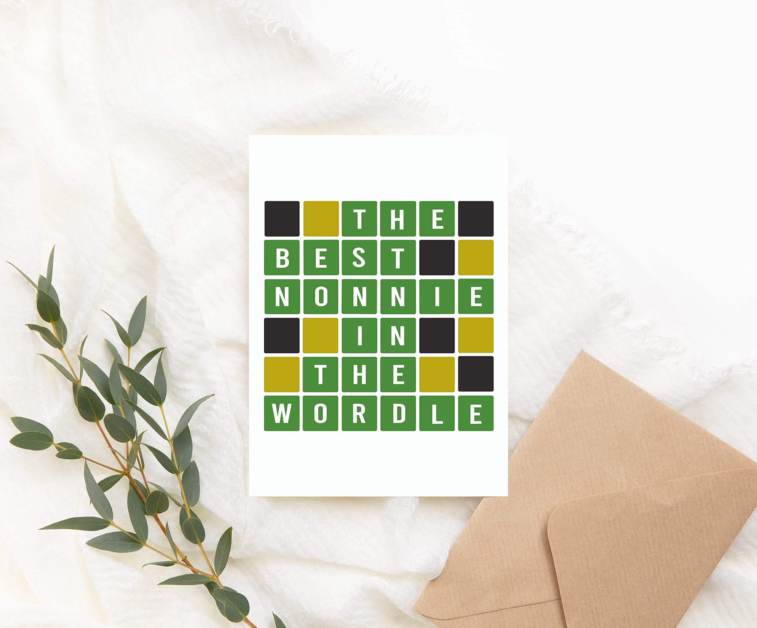 Wordle For Nonnie Card - The Best Nonnie In The Wordle - Nonnie Gift Wordle Card - Wordle Themed Mothers Day Card - Wordle Card - Greeting Card - Birthday Idea Gift - Wordle Lover - Nonnie Card