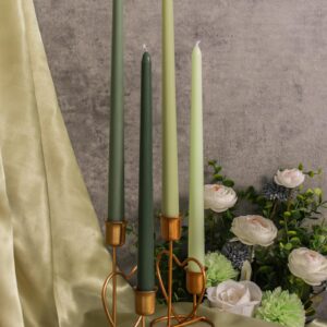 Viyffo 12 Inch Green Taper Candles Set of 4 Unscented Smokeless Long Tall Tapered Candles for Candlesticks Sticks Wedding Home Decor Dinner