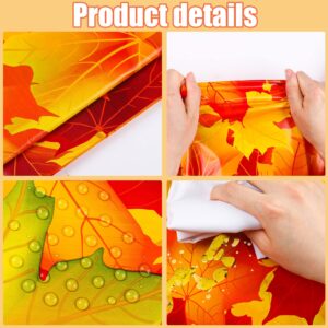 4 Pack Fall Tablecloth Maple Leaf Plastic Table Cover Autumn Leaves Disposable Party Tablecloths Thanksgiving Rectangle Table Covers for Harvest Holiday Party Farmhouse Kitchen Decor, 54" x 108"