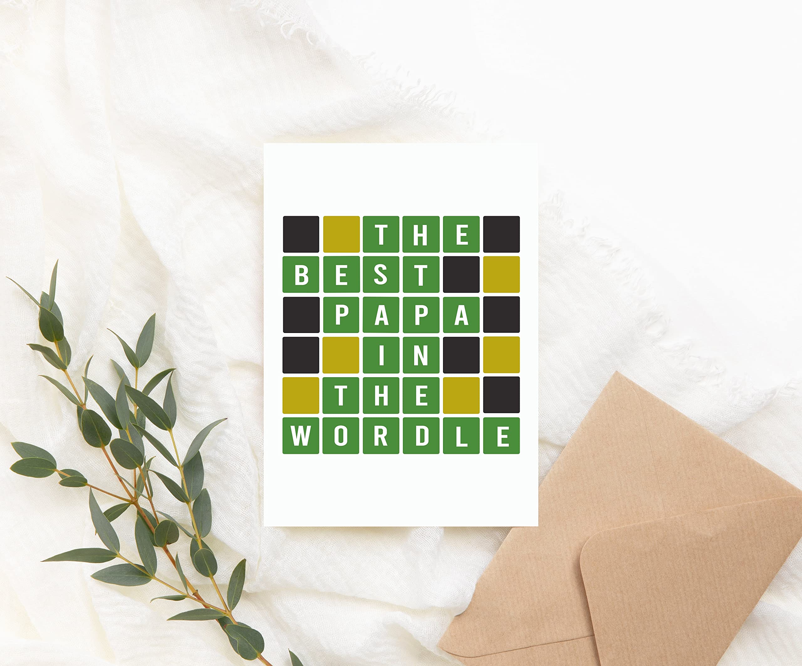 MoltDesigns Wordle For Papa Card - The Best Papa In The Wordle - Papa Gift Wordle - Wordle Themed Fathers Day Card - Wordle Lover Card - Word Game - Birthday Papa Card - Fathers Day Idea Gift