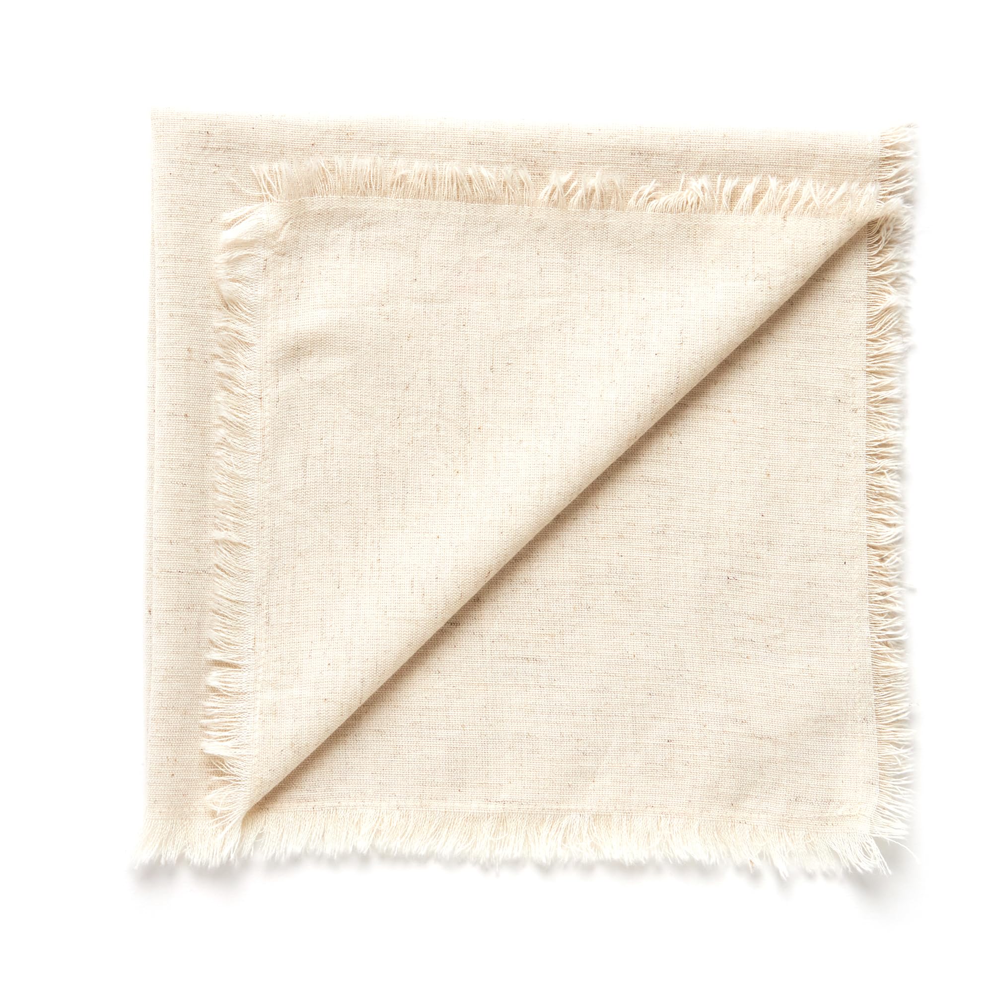 ACCENTHOME Natural Cotton Linen Napkin Set of 12 18x18 inch Dinner Napkins - Washable Soft Premium Hotel Quality Reusable Hemmed Edges Napkins Perfect Table Linens for Family Dinners, Weddings