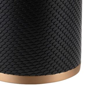 Allure Home Creation Amal Resin Wastebasket Black with Brushed Gold Finish