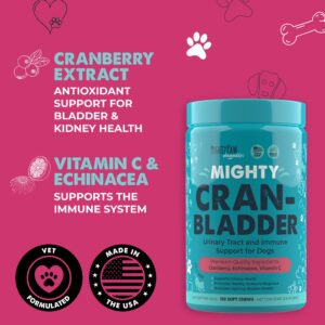 Mighty Paw Waggables Cran-Bladder (Made in The USA) | Cranberry Supplement for Dogs, Cranberry Chews for Urinary Tract Health. Kidney, & Bladder Support. Antioxidant Immune Health (120 Count)