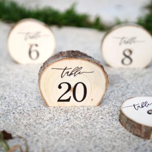 Rainbow Pana Wooden Table Numbers, 1-20 Wedding Table Numbers, Table Numbers 1-20 Perfect for Centerpiece, Wedding Reception, Decoration, Party, Anniversary