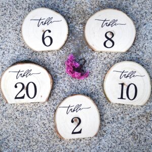 Rainbow Pana Wooden Table Numbers, 1-20 Wedding Table Numbers, Table Numbers 1-20 Perfect for Centerpiece, Wedding Reception, Decoration, Party, Anniversary