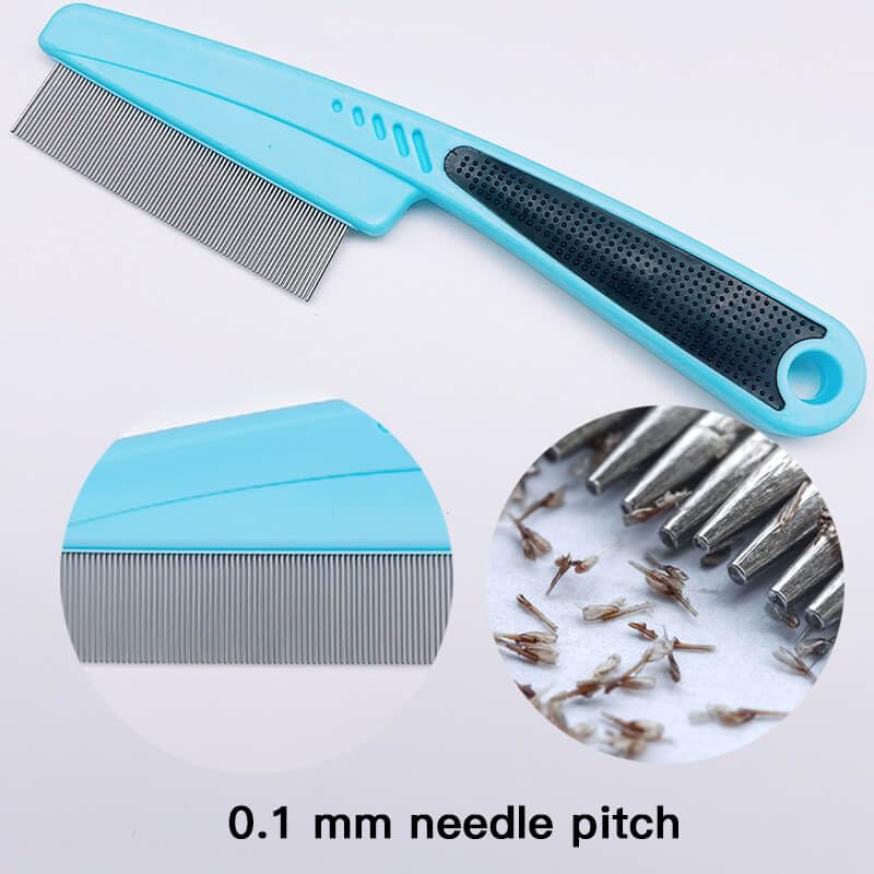 LLTGMV Flea Comb with Rubber Handle, Flea and Tick Comb for Dogs & Cats, Dog Comb for Grooming