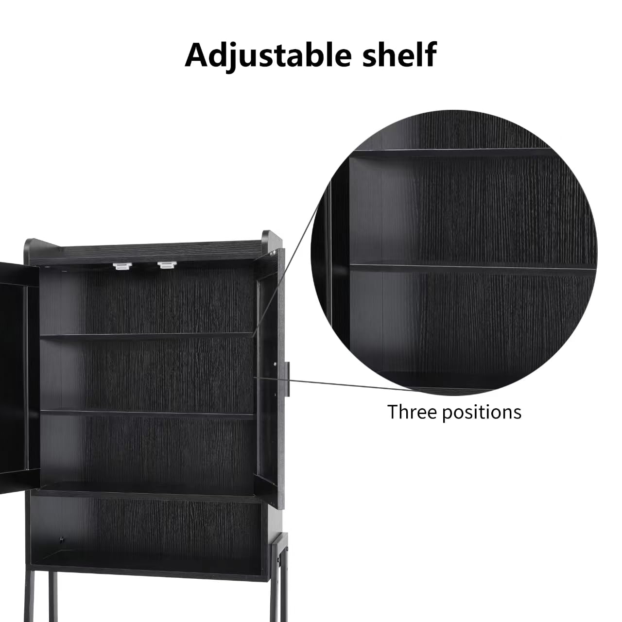 apexnova Over The Toilet Storage Cabinet, Wooden Space-Saving Bathroom Organizer Shelf Over Toilet Storage Rack with Double Door and Adjustable Feet