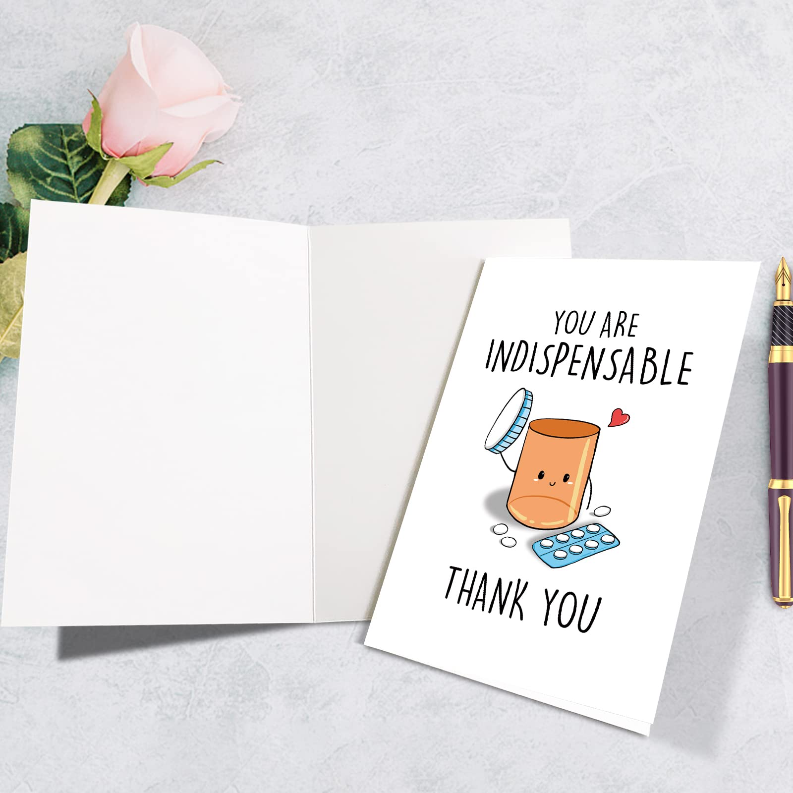 Funny Appreciation Card for Men Women, Cute Thank You Card for Doctor Nurse, Humorous Thank You Card for Pharmacy, You Are Indispensable