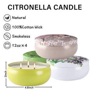 4 Pack Citronella Candles-3 Wick Scented Candle,12 oz Large Candle Gift for Housewarming Gifts,Birthday Gifts,Summer Gifts,Anniversaries GIF