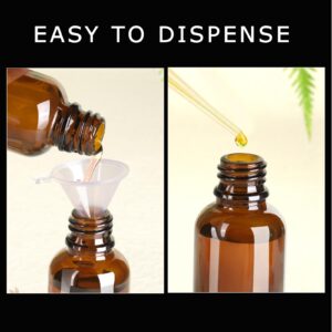 Teenitor Eye Dropper Bottles with Funnels & Plastic Transfer Pipettes & Labels, 30ml Glass Tincture Bottles, Glass Dropper Bottles, Amber Dropper Bottles For Essential Oil