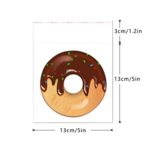 EachDusto 5"x5" Adhesive Cellophane Bags 100pcs Clear Self Stick Cello Baggies 2mil Square OPP Poly Bags for Doughnut Threads Bread Candies Fruit Bracelet Mouse Powder