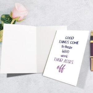 Supoeguk Funny Inspirational Work Hard Card, Congratulations on Promotion Card, New Job Card, Graduation Card, Good Things Come Card