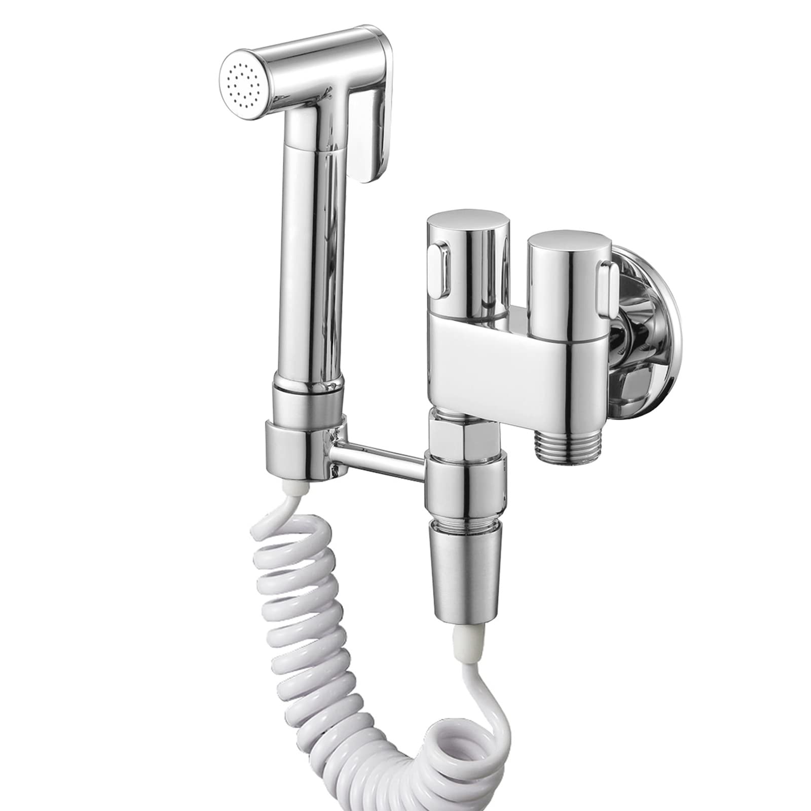 Handheld Bidet Sprayer for Toilet,Brass Baby Cloth Diaper Sprayer Kit with PVC Hose,Bathroom Toilet Bidet Attachment Set for Toilet Cleaning,Chrome