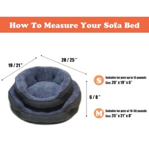 Small Dog Bed for Small Dogs, Cat Beds for Indoor Cats, Cute Round Dog Bed, Washable Dog Bed with Anti-Slip & Water-Resistant Bottom, Super Soft Pet Bed, Luxury Durable Puppy Bed Kitten Bed, Gray