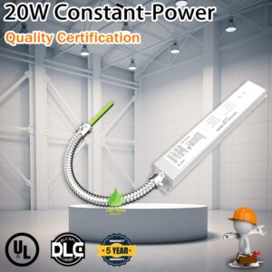 20W LED Emergency Light Driver 100-347V AC,175V DC,Rechargeable Emergency Driver Backup Battery, Over 90 Mins Emergency Time,for LED troffer, Linear Light,UL Listed 5-Year Warranty (10-Pack)