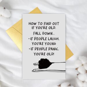 Funny Old Birthday Card for Women, Humorous Birthday Card for Mom Wife, Hilarious 50th 60th Birthday Card for Friend, How to Find out If You're Old