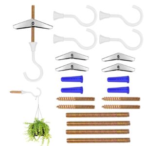 accencyc ceiling hooks for plants, heavy duty plant ceiling hook large hook for hanging plants ceiling installation (4 pack)