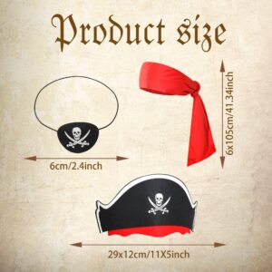 xutengy 5Pcs Pirate Accessories Halloween Costumes，Halloween Party Favor Supplies Include Tie Headband Pirate Hat ，Black Pirate Eye Patch for Kids Girls