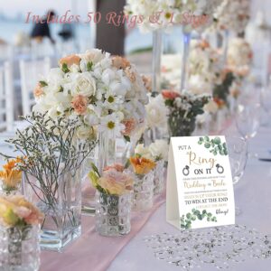 Put a Ring On It,Don't Say Bride or Wedding Game,Bridal Shower Games 50 Guests,Greenery Eucalyptus Bridal Shower,Engagement Party,Bachelorette Decorations for Party,Bridal Shower Favors-L1