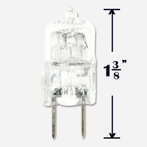 Anyray® A1700Y (12-Pack) 20 Watt G8 20W 120v Halogen Light Bulb GY8.6 T4 JCD Type 110v 120v 130v 20Watt Size Less Than< 35mm Long